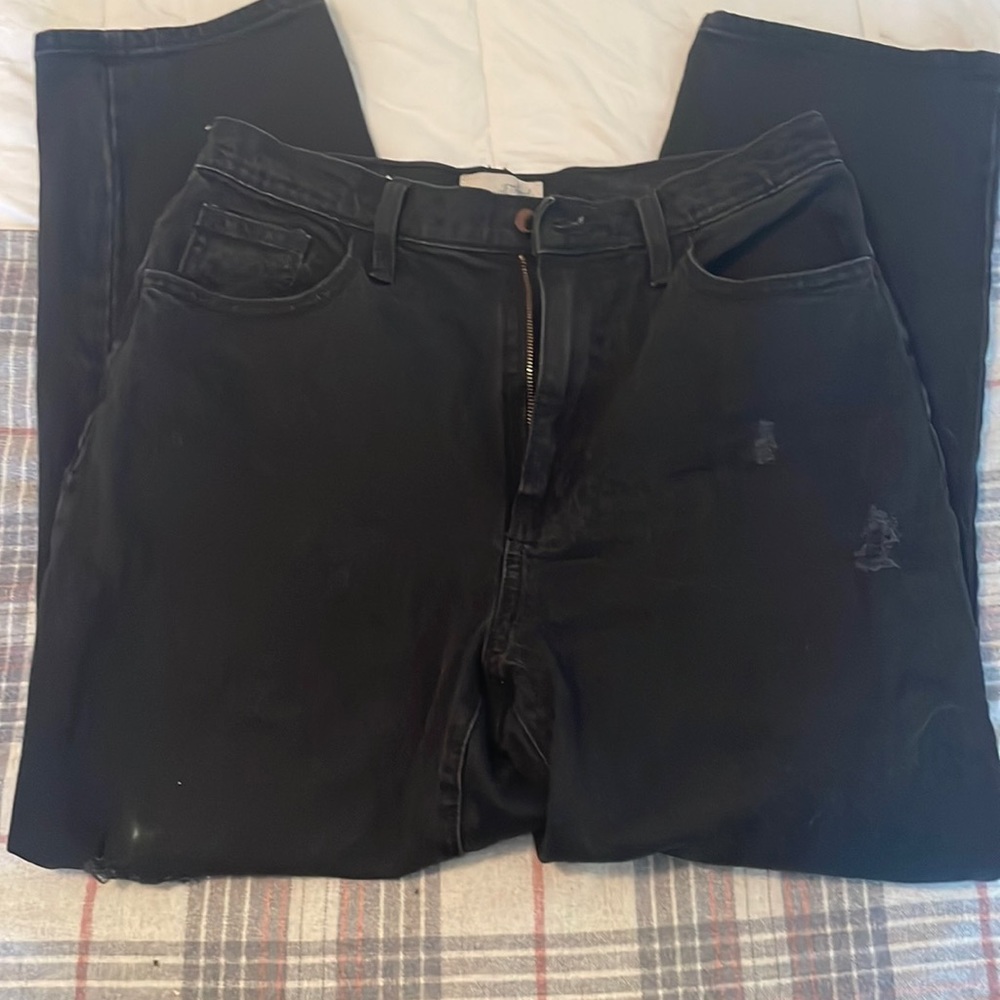 Black distressed jeans